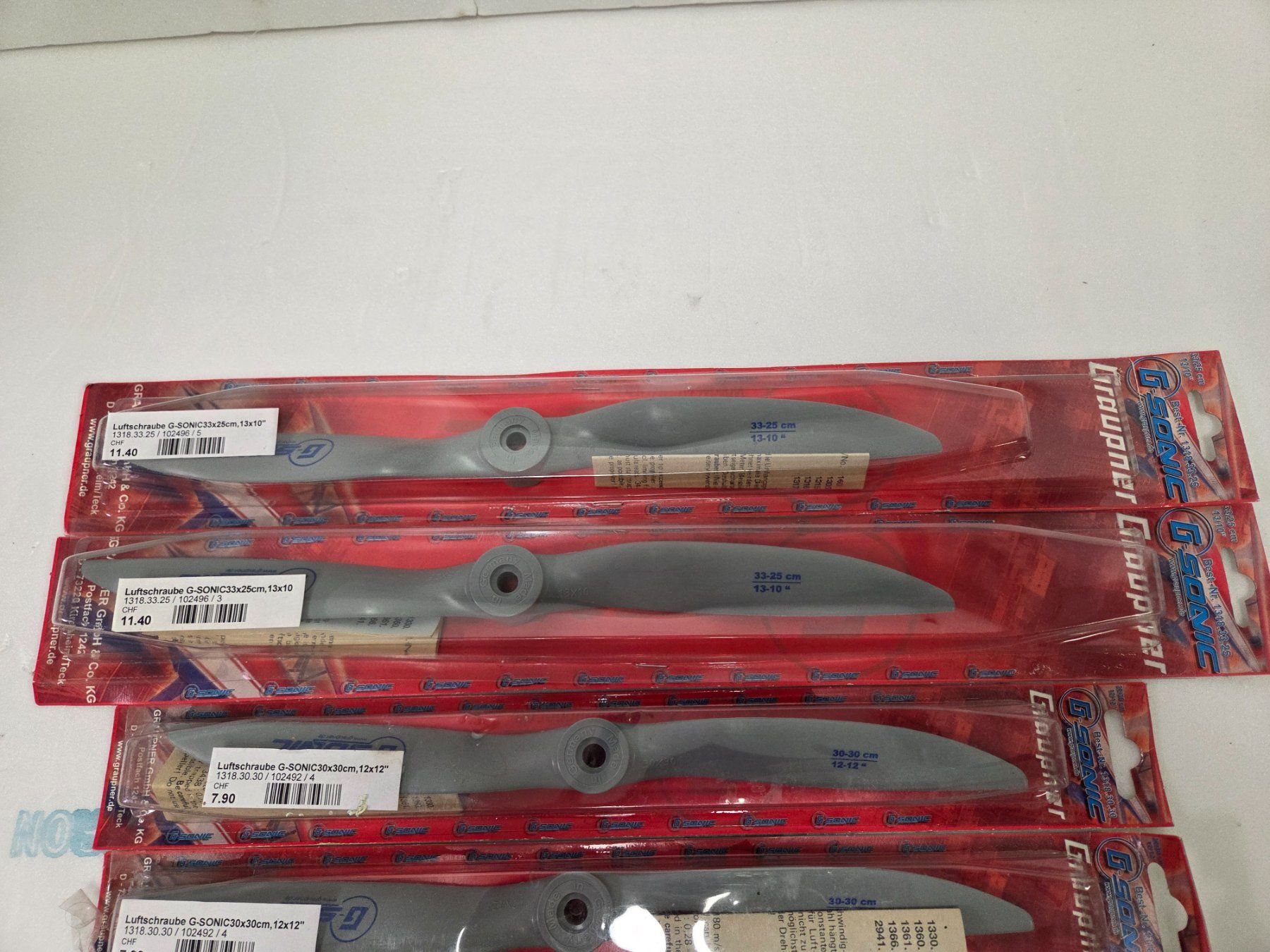 Graupner Modellismo RC: Graupner Propeller G-Sonic div. Grössen 11-13" (7 Stück) – Nuovo e nell'imballaggio originale da Hittnau venduto da Sika86 2