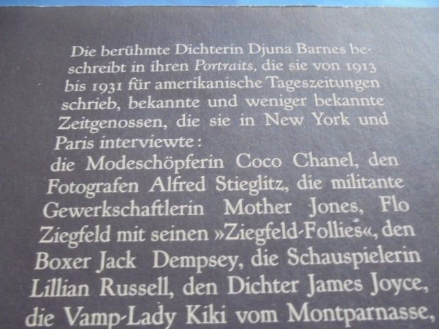Libri: Djuna Barnes: Portraits – Usato da Hinwil venduto da Glasperlen 2