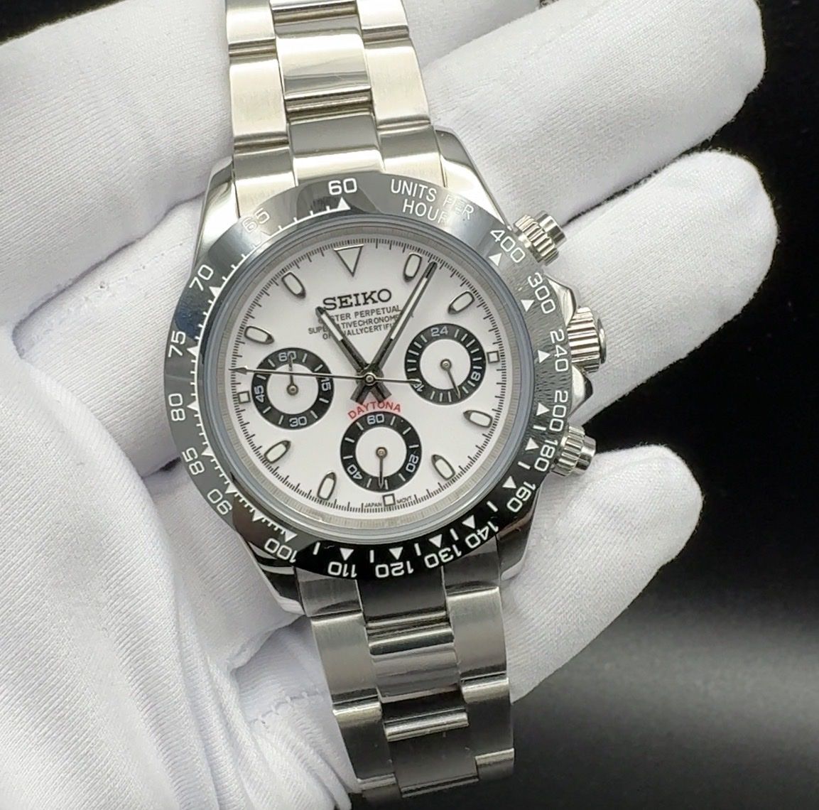 Orologi: Seitona Panda Chronograph white – Nuovo e nell'imballaggio originale da Arnegg venduto da watch-shop