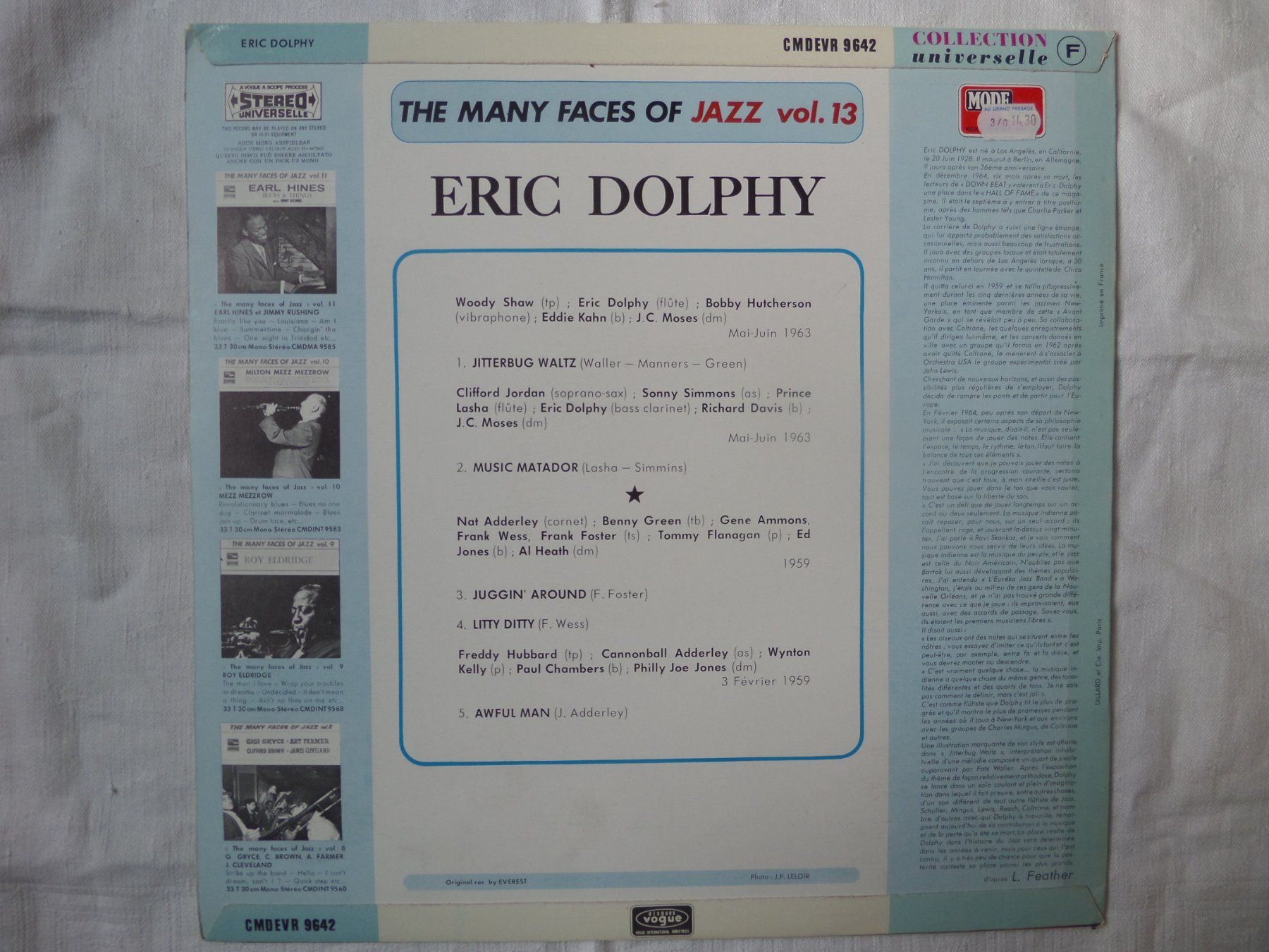 Dischi in vinile: Eric Dolphy - The Many Faces Of Jazz Vol.13 – Usato da Genève venduto da CDLPBookS 1