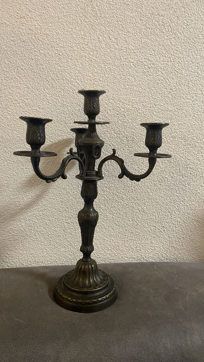 Portacandele: 4 armiger Kerzenständer/Kerzenhalter Messing/Bronze – Usato da Zürich venduto da Timi80