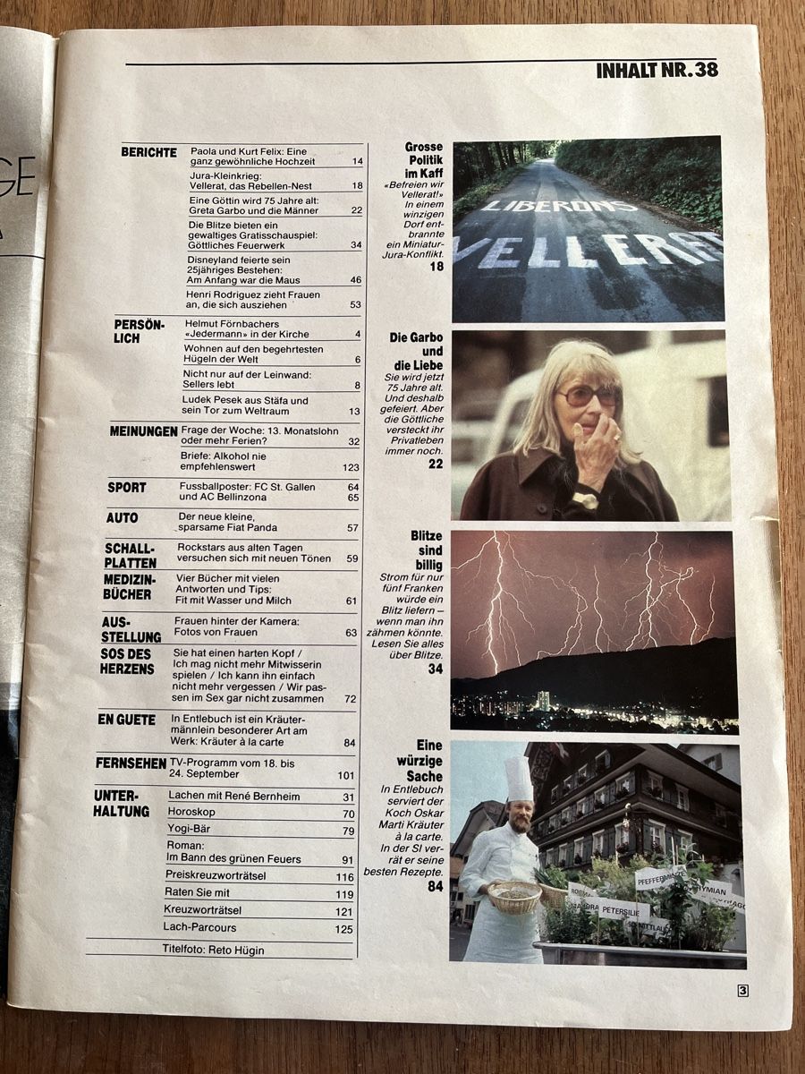 Riviste & Magazine: Schweizer Ilustrierte Nr. 38 vom 15.09.1980 – Usato da Aarberg venduto da Jakaro 1