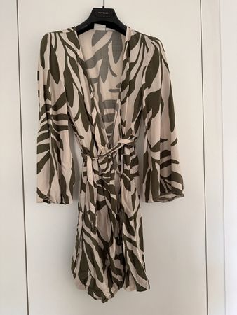 JDY Wrap Dress XS Green Leaf Print