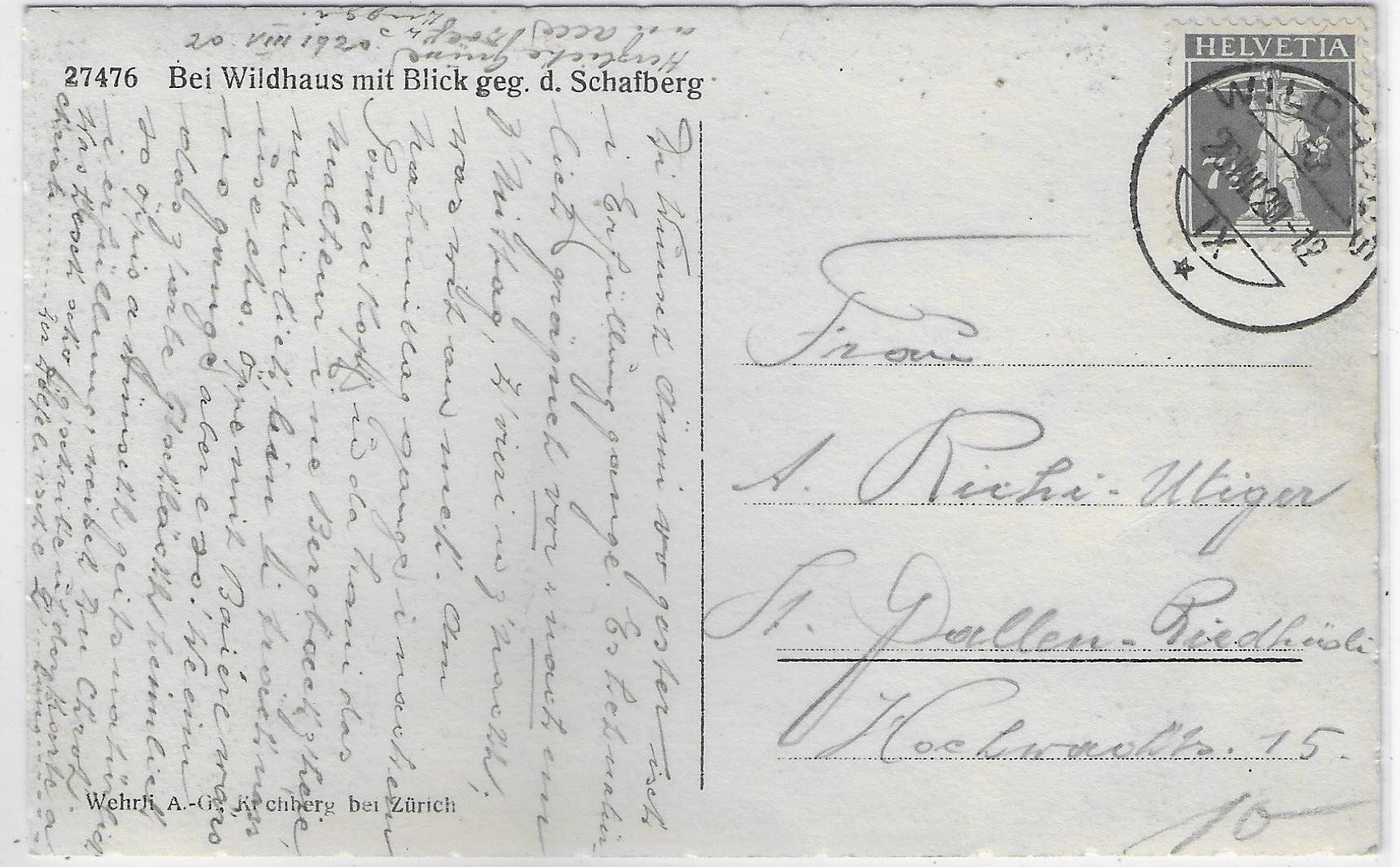 Cartoline postali: Bei Wildhaus mit Blick gegen d. Schafberg – Usato da Ettingen venduto da Kartenplanet 1