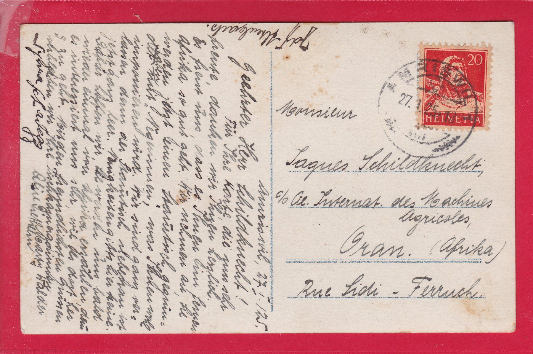 Cartoline postali: TRAURIGES WEINENDES MÄDCHEN, 27.1.1925 – Usato da Oberrieden venduto da Gebirgsstelze 1