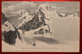 Blick vom Rotthalsattel auf Eiger und Mönch top/RRR um 1900