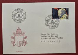 LIECHTENSTEIN PILGERFAHRT HEILIGES JAHR PAPST FDC 1983
