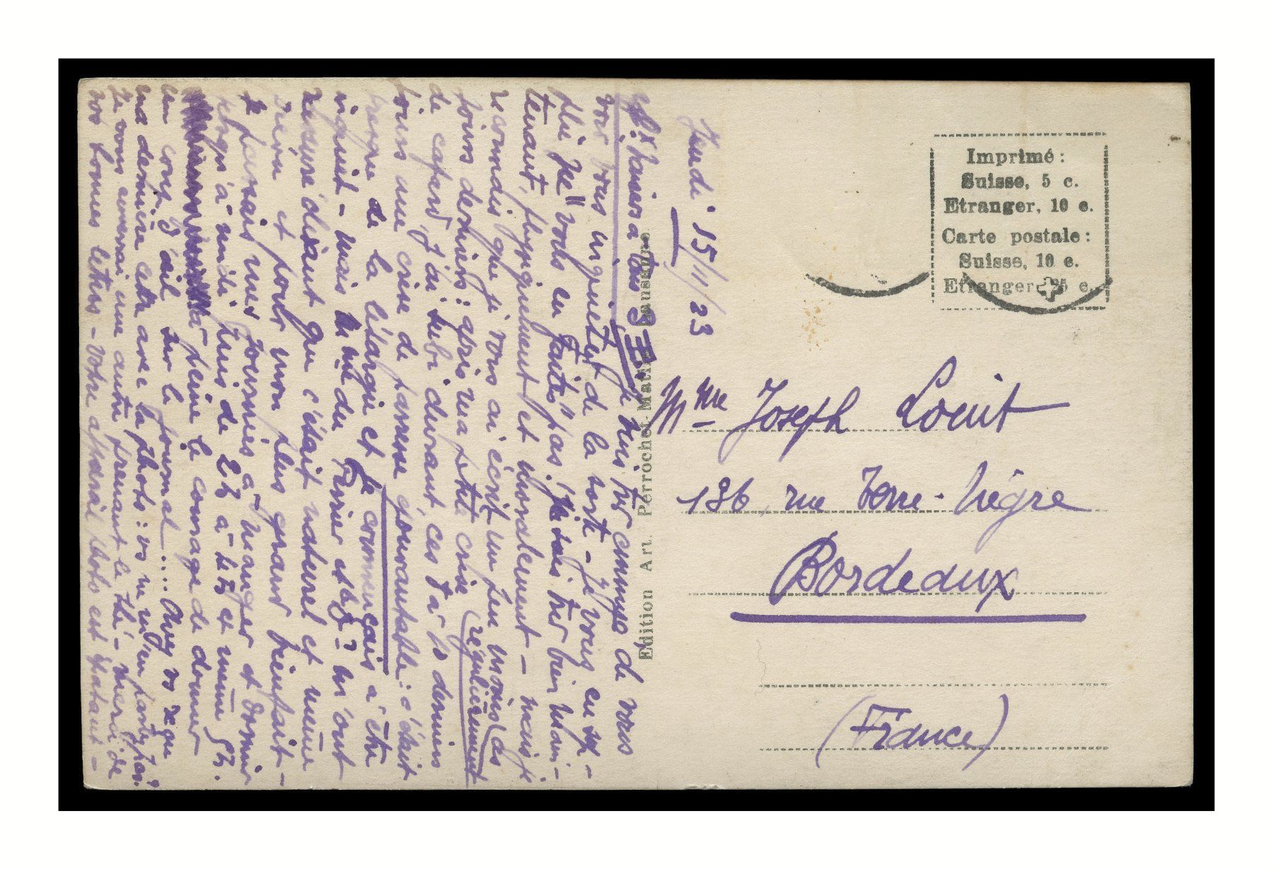 Cartoline postali: CHÂTEAU DE CHILLION - 1923 "Vus de Glion" – Usato da Onex venduto da gonsla01 1