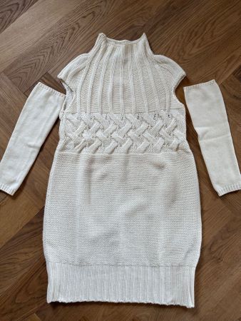 MaxMara Strickkleid, Creme, Gr. M