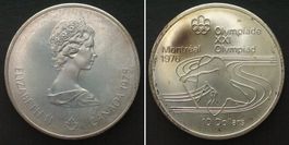 KANADA 10 Dollars 1975, OLYMPIA MONTREAL, Silber unz