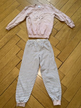 Calida Pyjama Set Katze rosa gestreift Grösse 110