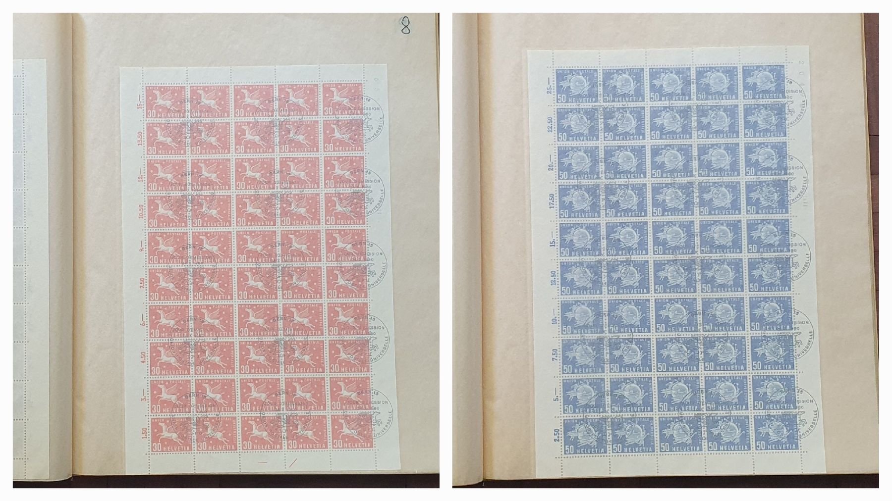 Alle Briefmarken: 20 ganze verschiedene Bogen  Ämter – Gebraucht aus Kreuzlingen von Rschweiz1 3