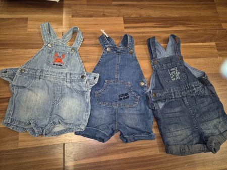 3x Jeans-Shorts/Latzhosen, Gr.68, Sommerkleidung, K6.