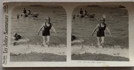 Vintage Stereofoto, Les Jolies Baigneures, Badenixe