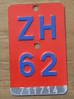 ZH 62 - VELONUMMER - FAHRRADSCHILD - PLAQUE DE VELO - ZH 62