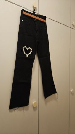 Pantaloni neri con cuore strass tg.XS