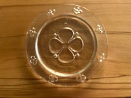 Glasteller mit Kleeblättern, 25 cm