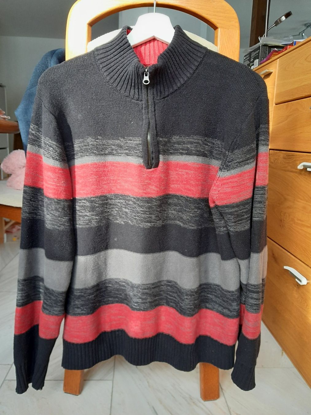 Maglioni & Felpe: Pullover, Park Slope, schwarz/rot/grau, Grösse S – Usato da Neuheim venduto da discovery27