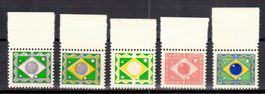 Brazil Brésil - Probedruck Essai 1951 Flag - 5 dummy stamps