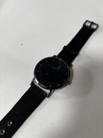 Schlichte, schwarze GENEVA Quarzuhr, unisex