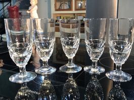 ✨ RARE – LOT DE 5 VERRES ANTIQUES EN CRISTAL AU PLOMB 1930