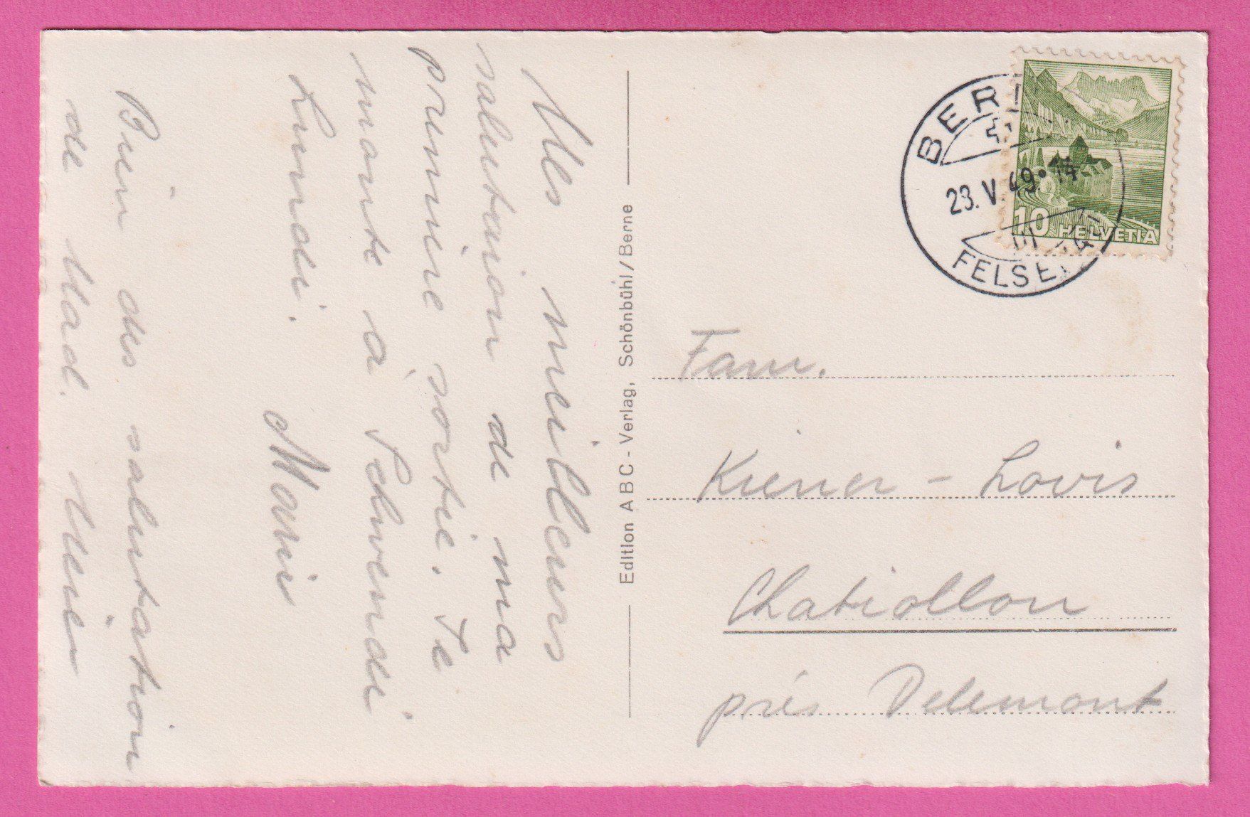 Cartoline postali: Bern gel 1949 Bärengraben – Usato da Einsiedeln venduto da dillie 1
