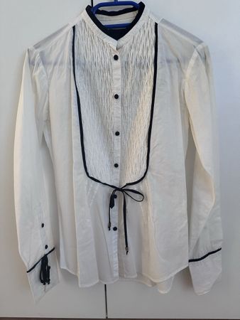 Coast White Black Trim Textured Shirt 