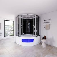 1964 - 4in1 Dampfdusche MINO Schwarz Dampfsauna Whirlpool