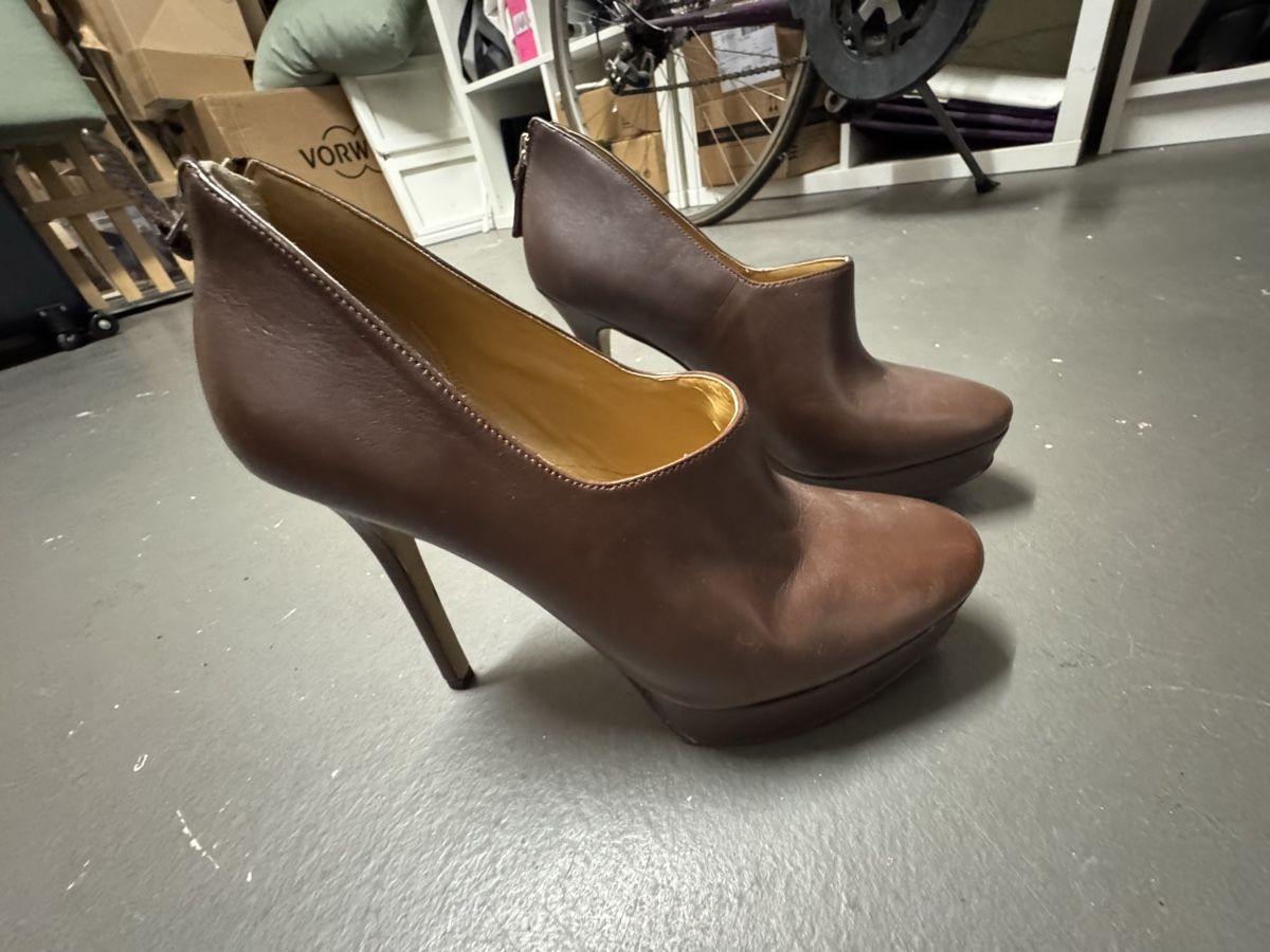 Scarpe da donna: Nine West platform stiletto heels, Brown Leather – Usato da Zürich venduto da alieacelina 3