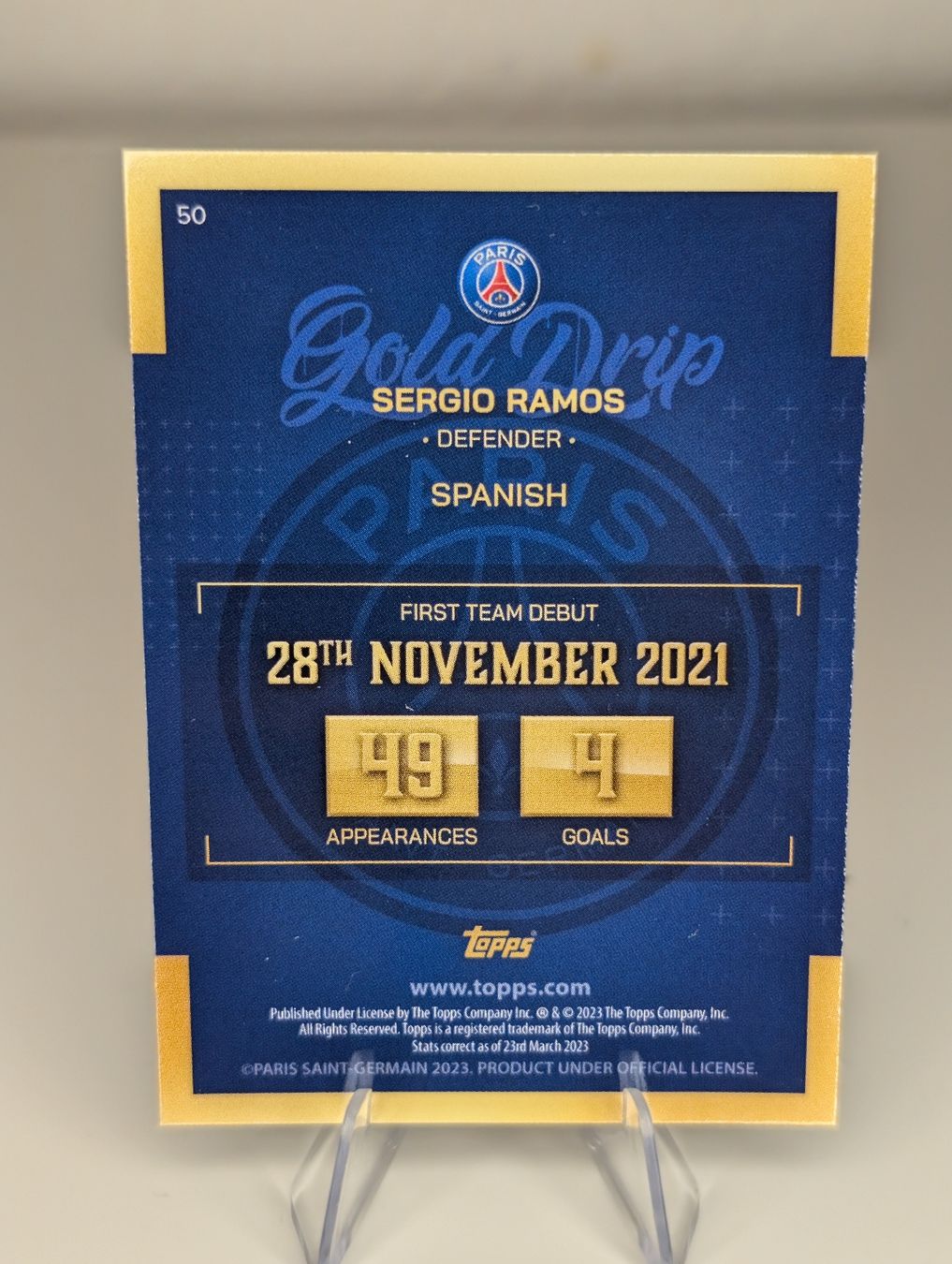 Topps Carte collezionabili: Sergio Ramos Gold Drip PSG Topps – Nuovo (secondo la descrizione) da Hunzenschwil venduto da BRPCards 1