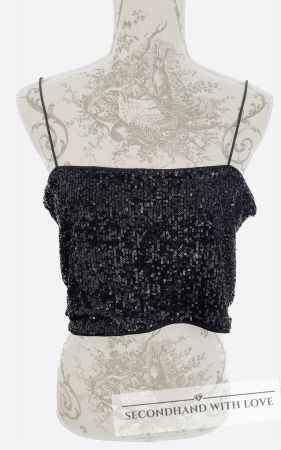 # WOMAN - Crop Top ,, Pailetten‘‘ Gr. L - H&M #