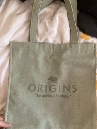 Origins Cotton Tote Bag Light Green Shoulder Bag New
