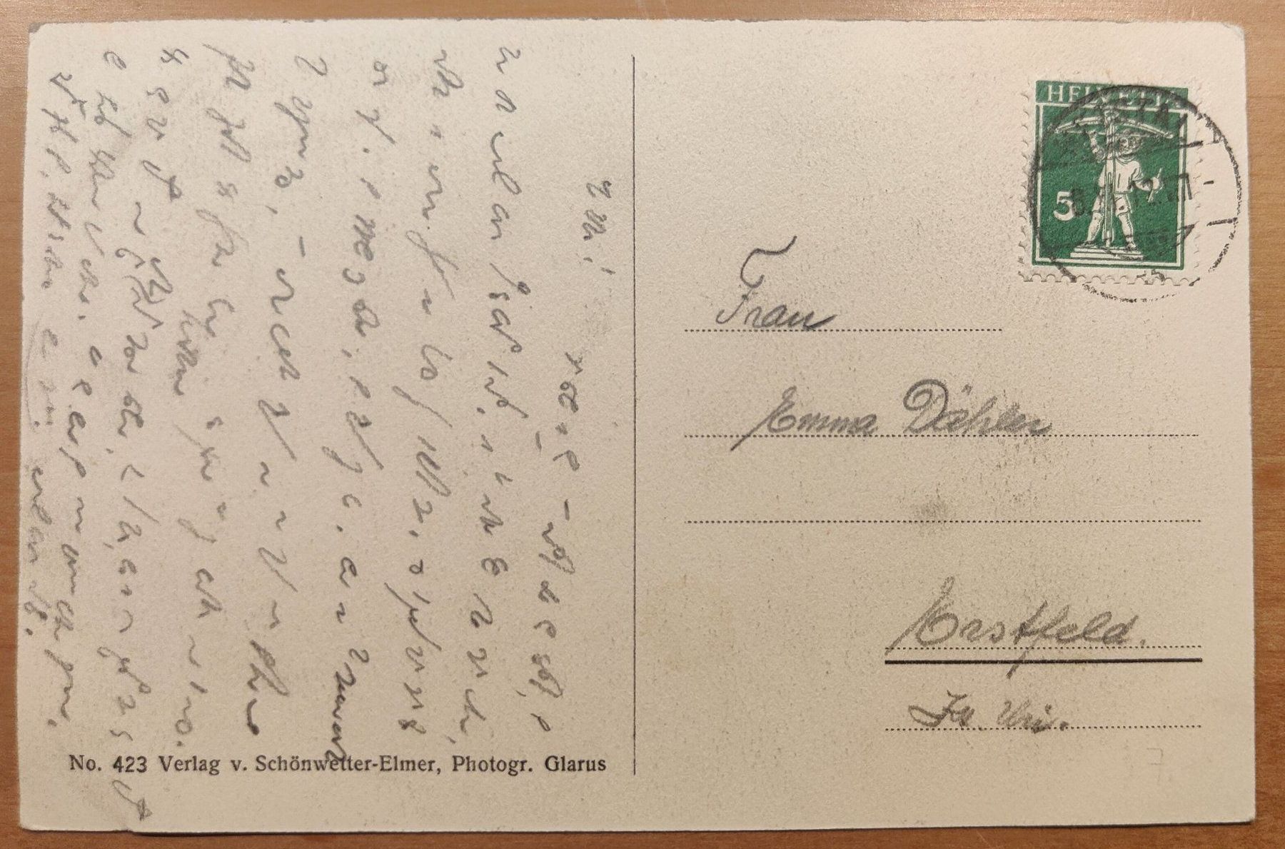 Ansichtskarten: Netstal um 1910 – Gebraucht aus St. Erhard von Chaeferli6 1