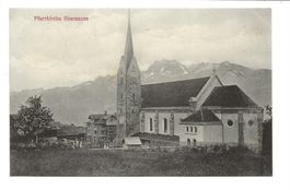 Obersaxen - Mundaun (GR) Dorfpartie mit Kirche - 1912