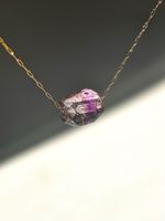 super seven Halskette Edelsteinkette Edelstahl 18k vergoldet