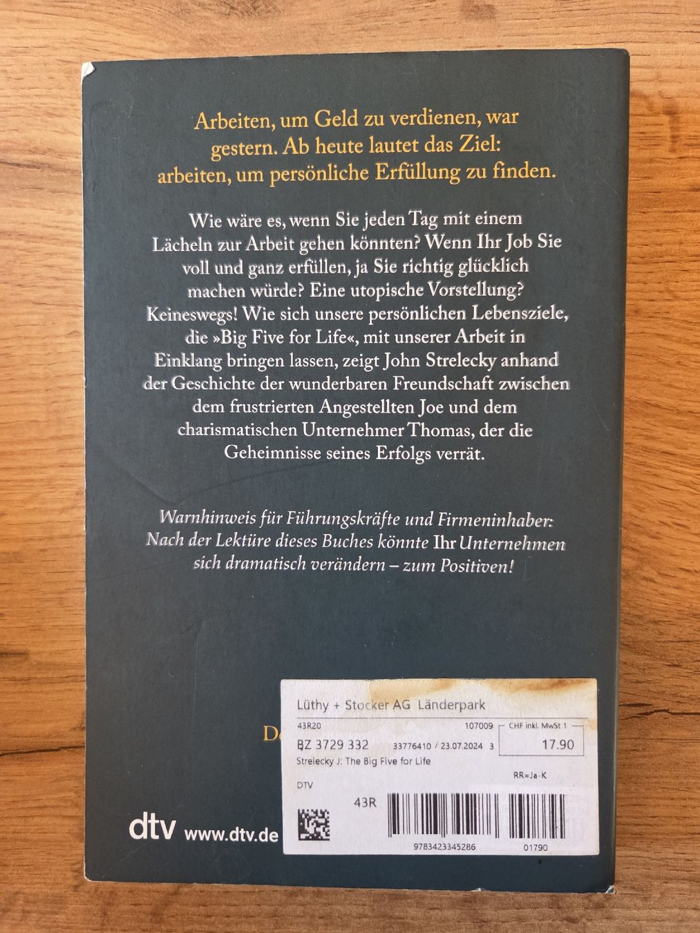 Bücher: Buch John Strelecky The Big Five for Life  – Gebraucht aus Dallenwil von Lea567 1