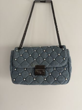 Hallhuber Denim Handtasche mit Perlen