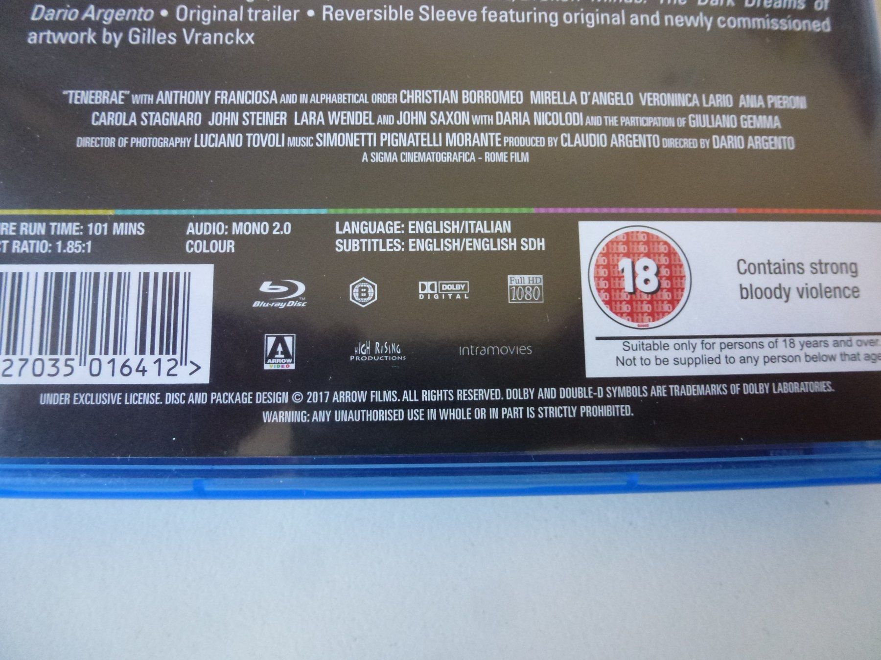 Tutti i DVDs: Tenebrae (Blu-Ray) – Nuovo (secondo la descrizione) da Bern venduto da Frebo 2