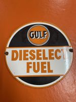 GULF Emaille Schild Dieselect Fuel