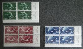 1949 4-er Block Serie Postfrisch 75 Jahre  Weltpostverein