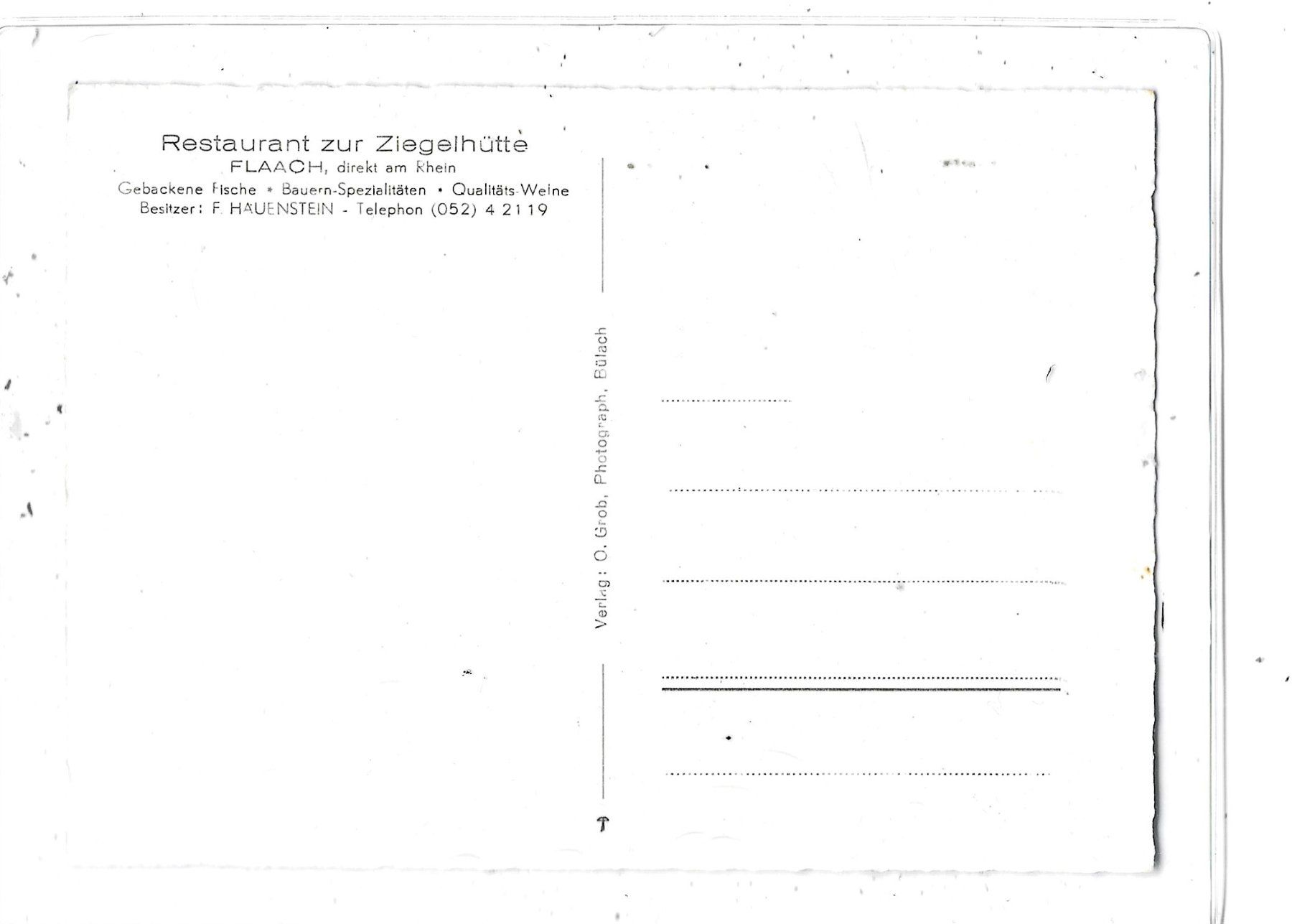 Cartoline postali: ZH Ziegelhütte Flaach – Usato da Schocherswil venduto da Wilare 1