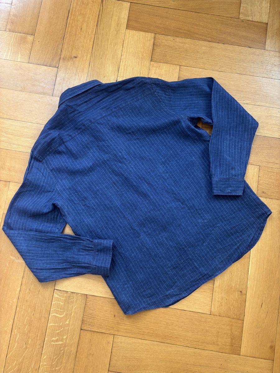 Massimo Dutti Hemden: Massimo Dutti Leinenhemd blau gestreift Grösse L – Gebraucht aus Genève von joh_h8mg 4