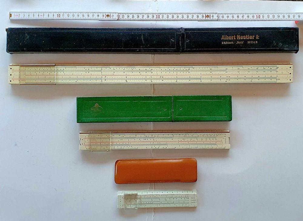 3 Rechenschieber L15, 30, 57cm, Nr. 67/87, 1/98, 24R, schön (Gebraucht ...