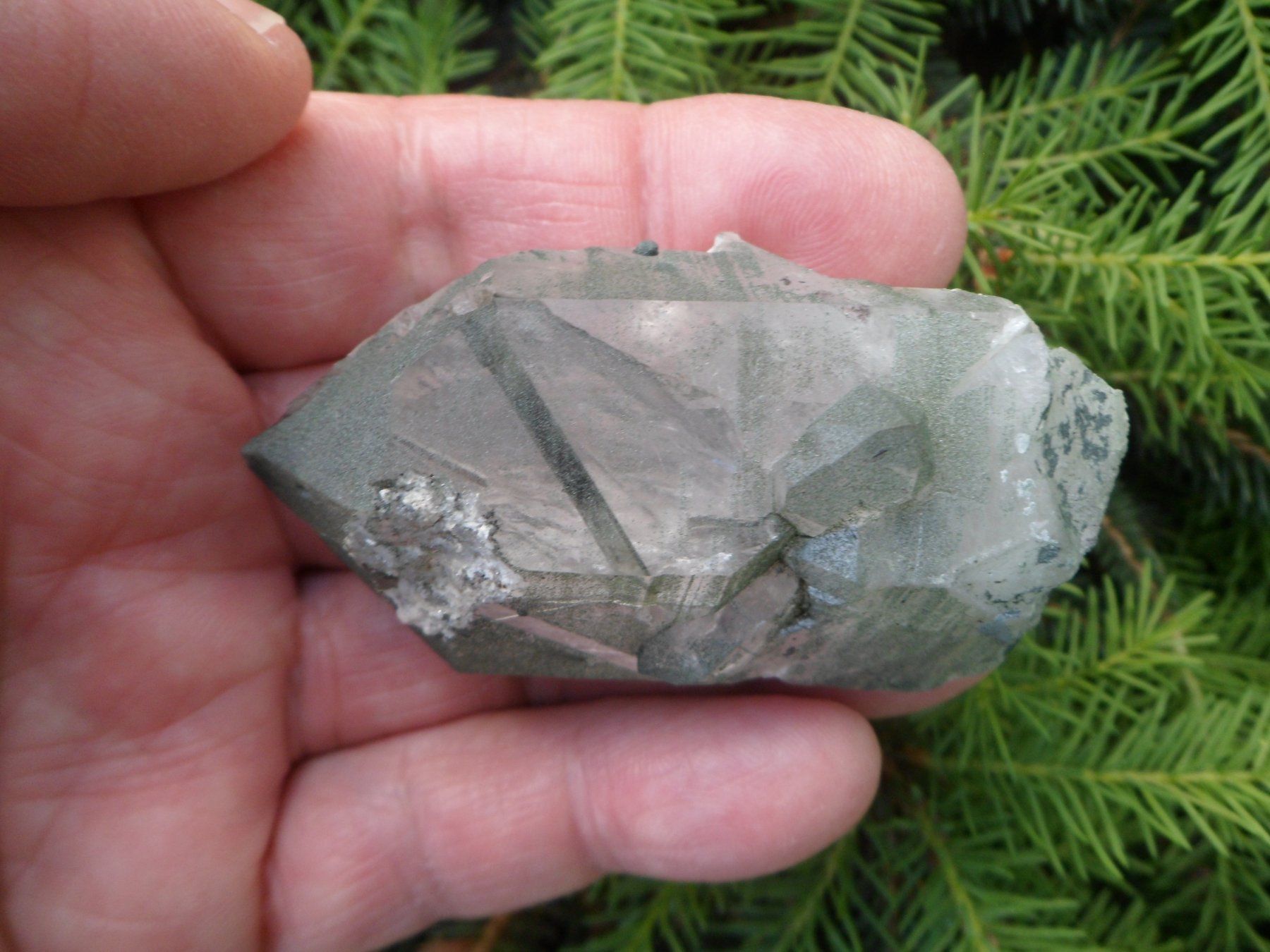Minerali & Pietre curative: Bergkristall, Anhydritholnadel, Schweiz, Selten – Usato da Affoltern am Albis venduto da Fossil60 2