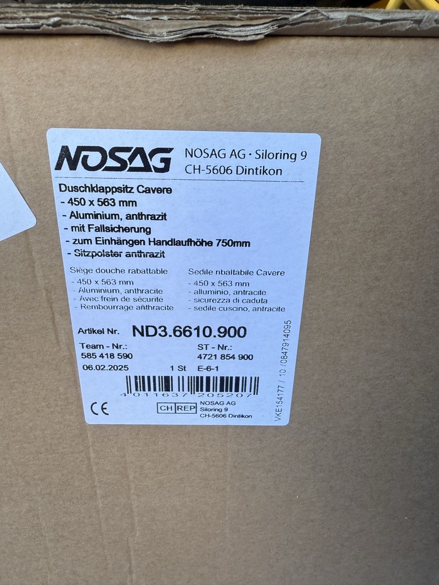 Docce: Duschklappsitz Klappsitz Nosag – Nuovo (secondo la descrizione) da Wettingen venduto da mu57a1 3