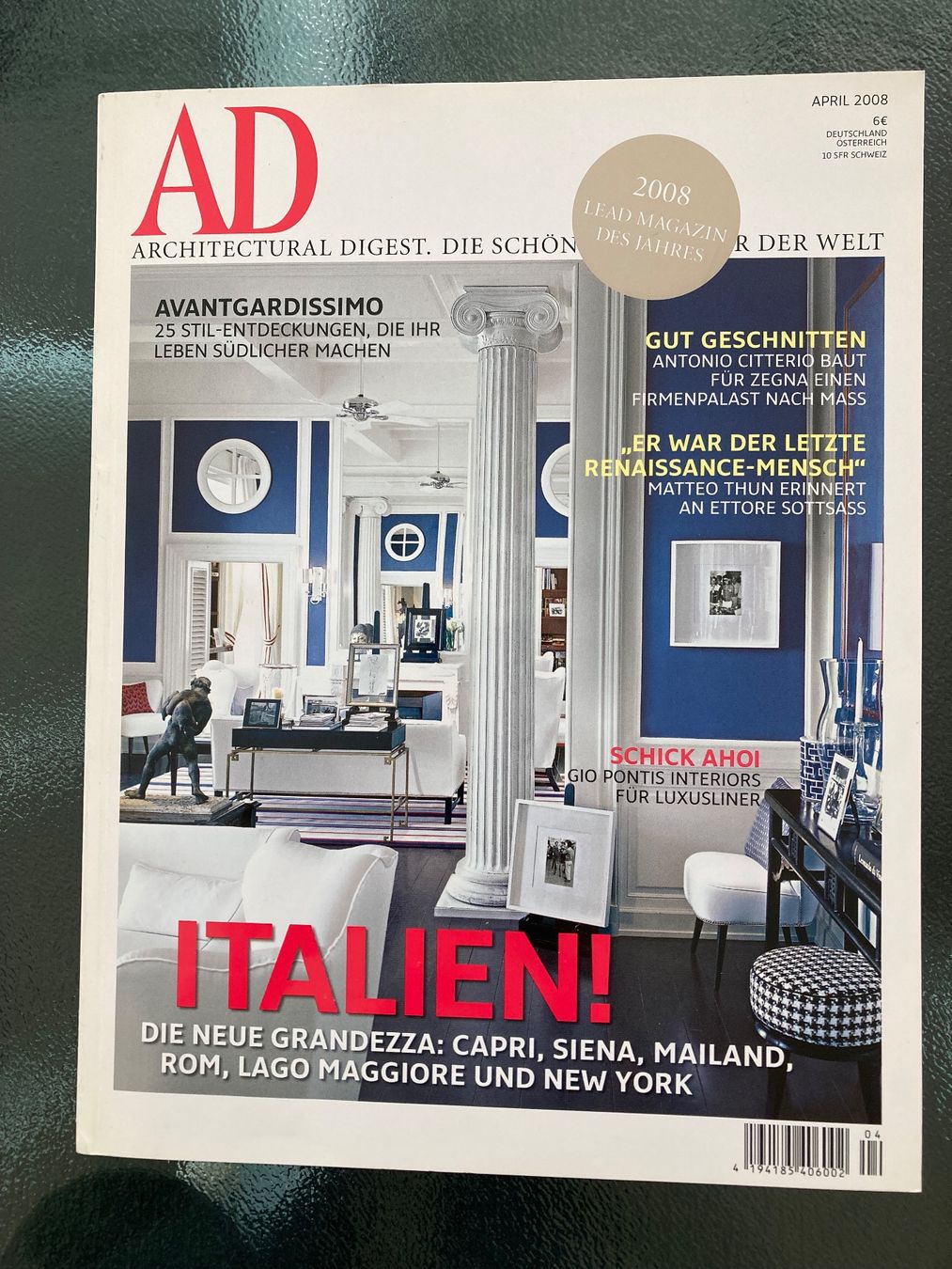 Riviste & Magazine: AD Magazin Architectural Digest, April 2008 – Usato da Zürich venduto da dolcicaramelle2
