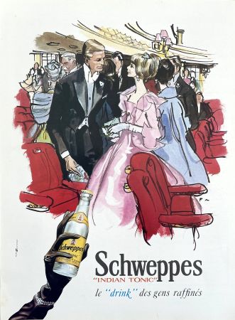 Schweppes Indian Tonic - Alte Werbung / Publicité 1967