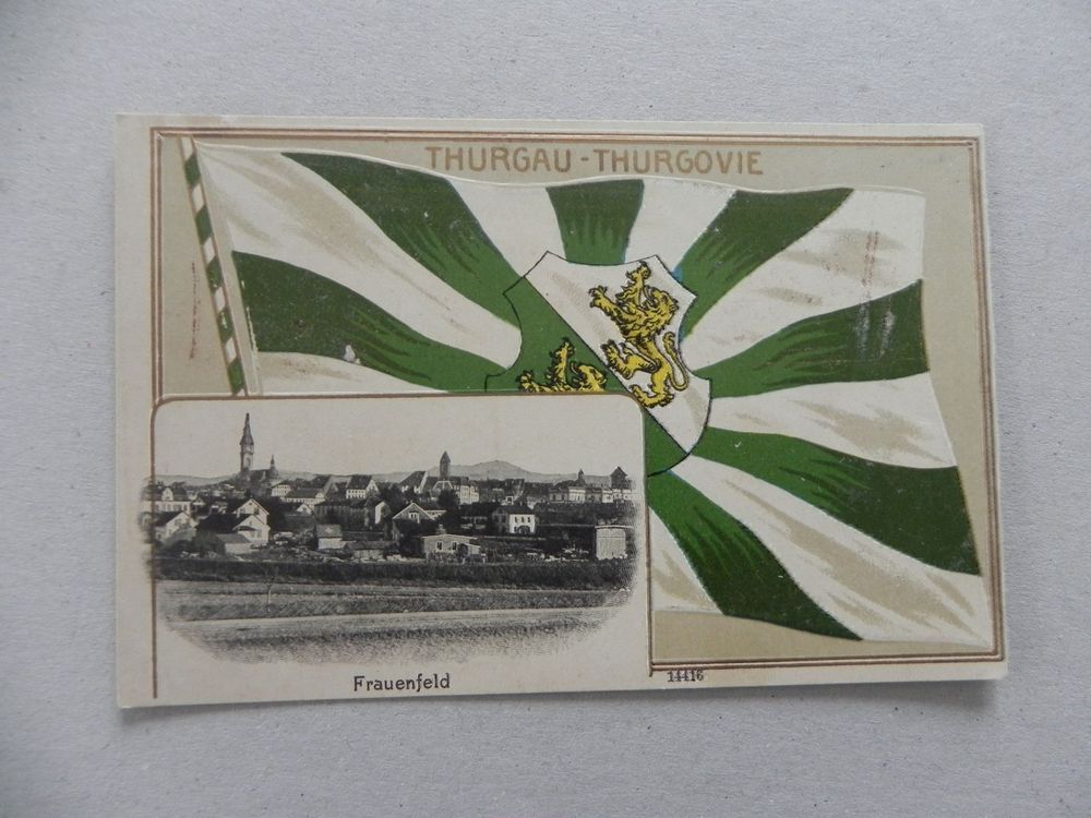 Fahnen: Karte Frauenfeld TG Fahne Wappen 1900 – Gebraucht aus Siebnen von krimsie