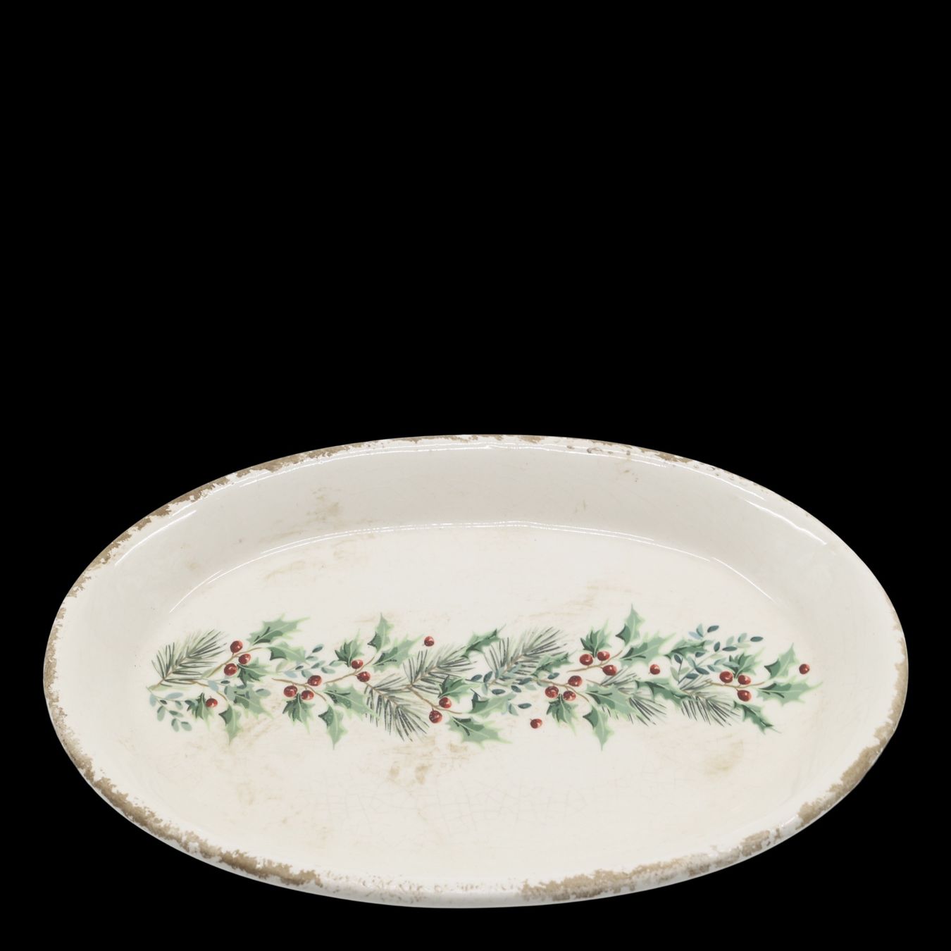 Plateaux: Chic Antique Tablett mit Stechpalme – Neuf avec emballage d'origine à Innertkirchen par Glatthard-Interior 3