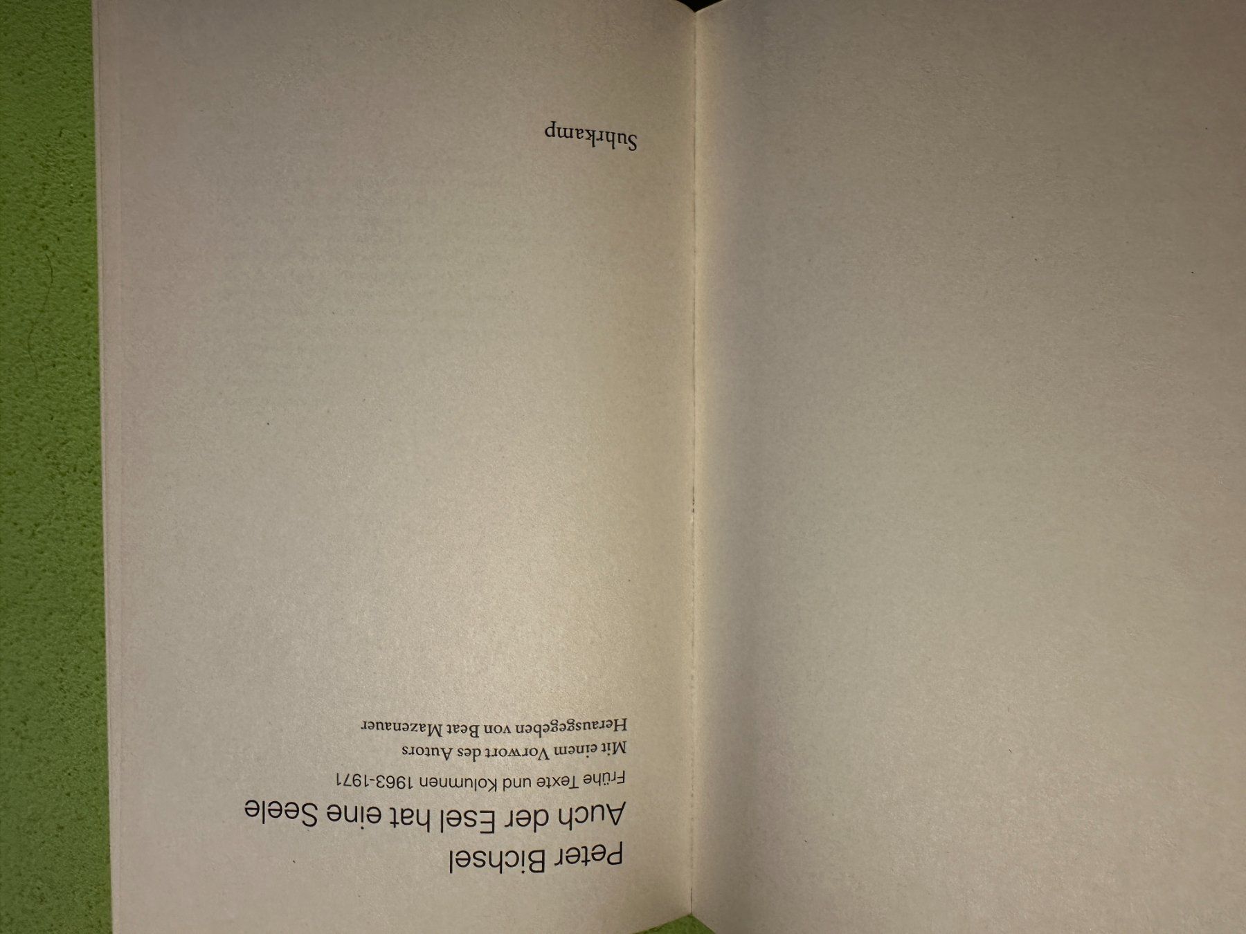 Libri: Peter Bichsel: Auch der Esel hat eine Seele – Usato da Zürich venduto da allp 1